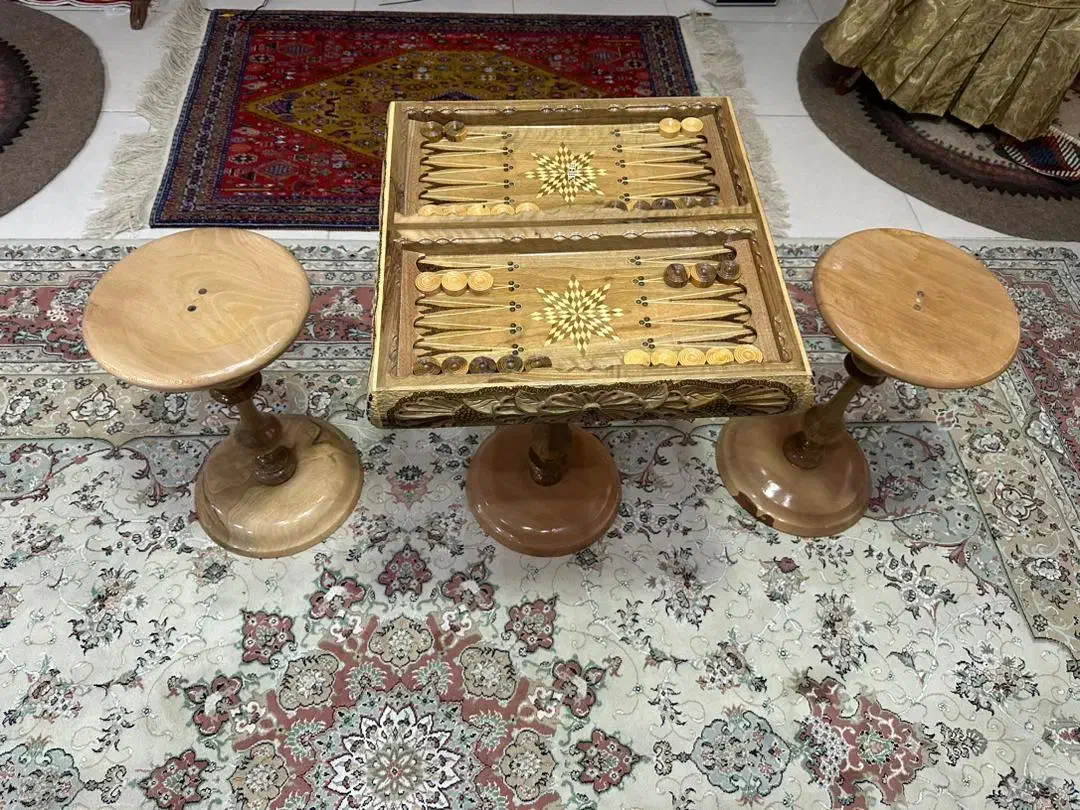تخته نرد با میز ومخلفات|صنایع دستی و سایر لوازم تزئینی|بندر کنگان, |دیوار