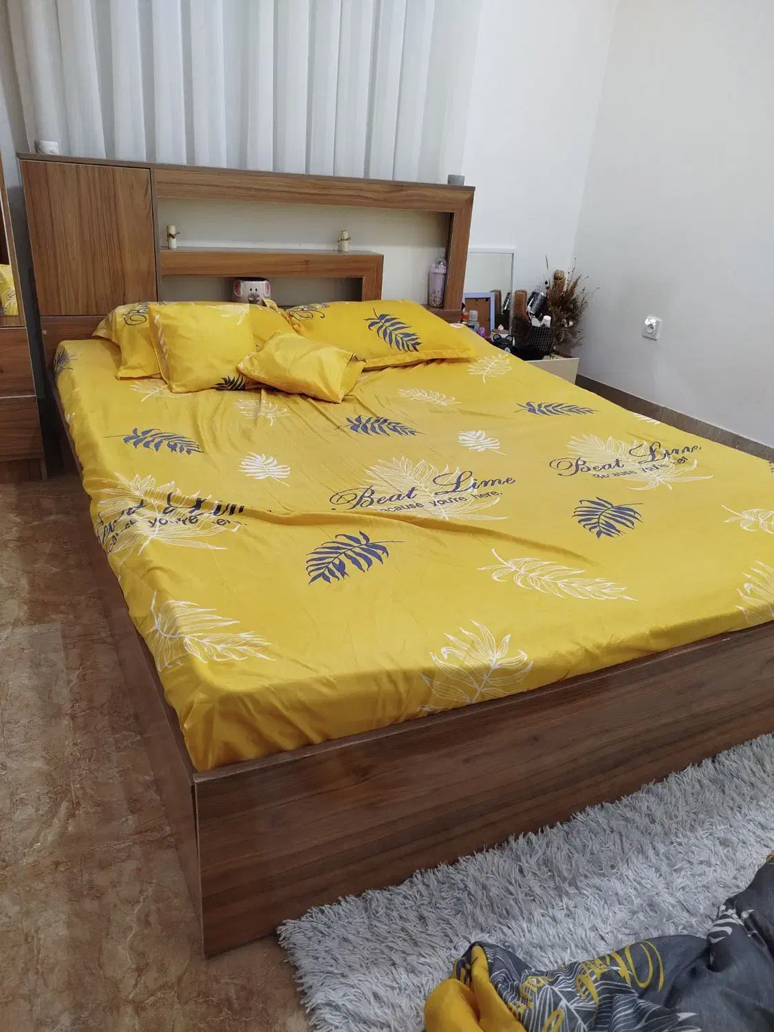 تخت .تشک.کمد لباس.پاتختی|تخت و سرویس خواب|آکند, |دیوار