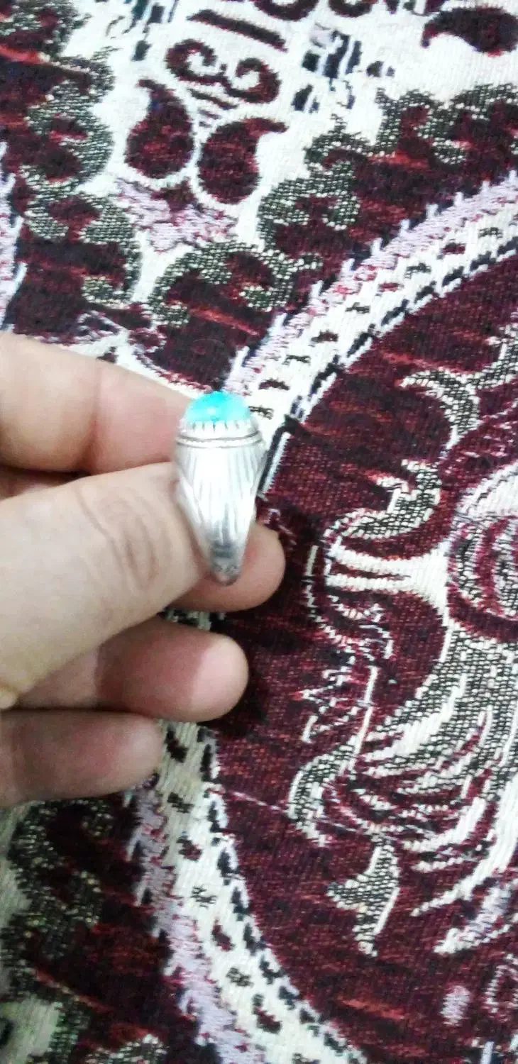 انگشتر نقره فیروزه نیشابور|جواهرات|قم, محمد آباد|دیوار