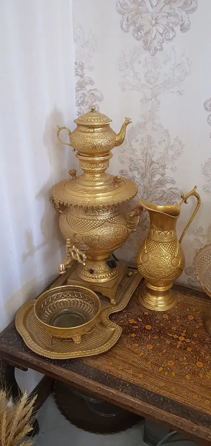 مجموعه سماور، پارچ سنتی، سینی، کاسه و بشقاب|سماور، چایساز، قهوهساز|تهران, جنتآباد مرکزی|دیوار