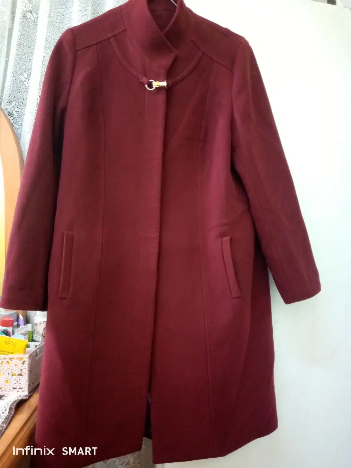 پالتو زنانه زرشکی سایز بزرگ استردار|لباس|بندر انزلی, سامانسر|دیوار