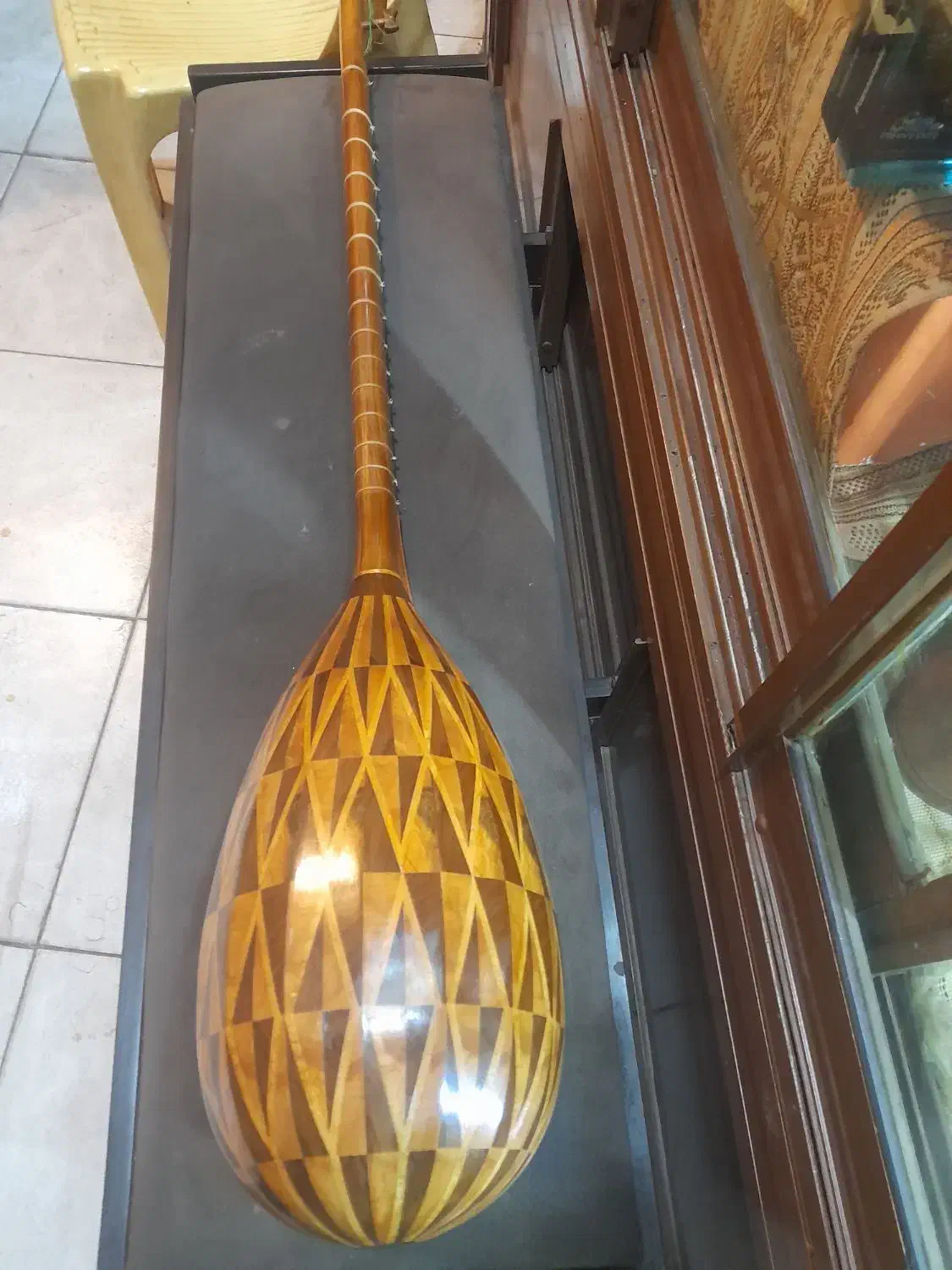 تنبور ترکه ای  قدیمی تیکه کاری|سازهای سنتی|تهران, باغ فیض|دیوار