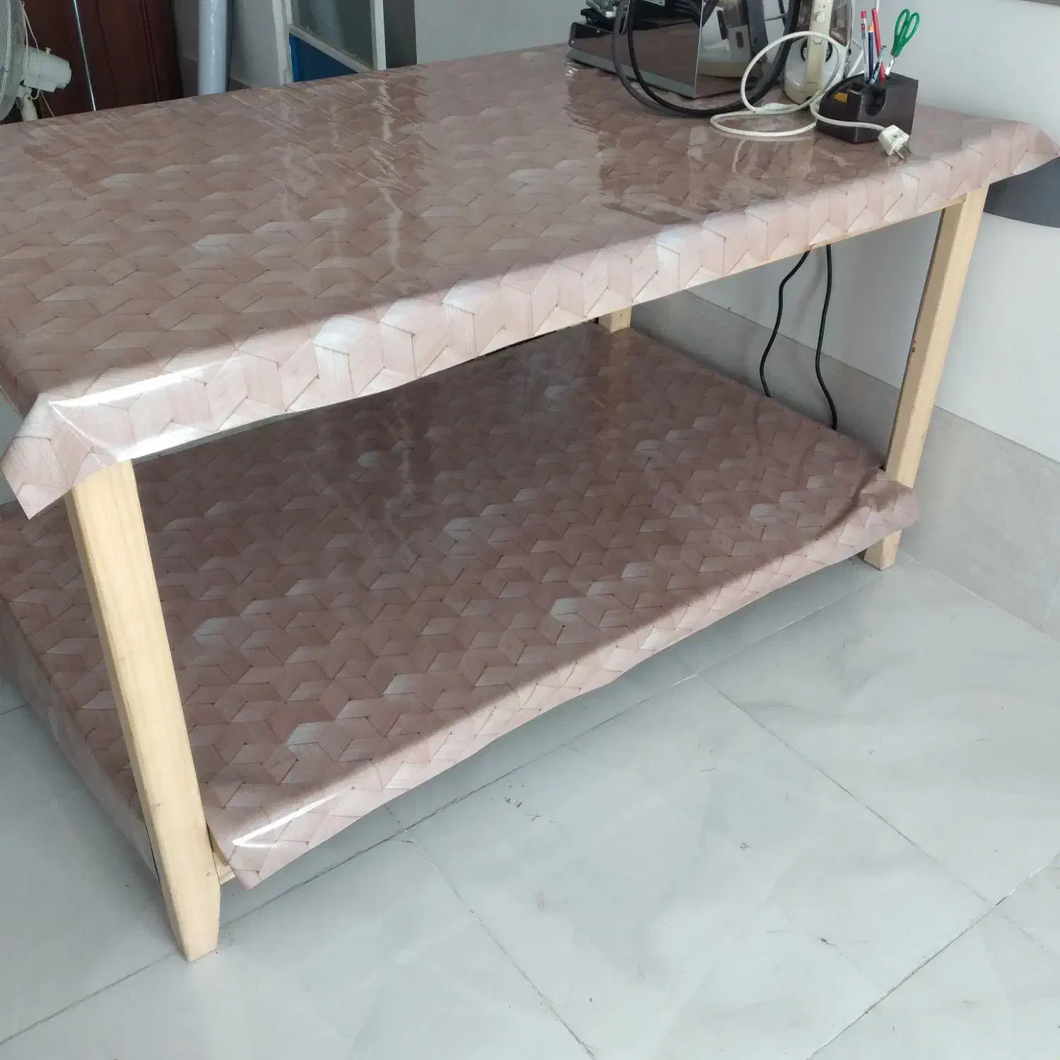 میز چوبی دو طبقه|میز تحریر و کامپیوتر|فارسان, |دیوار