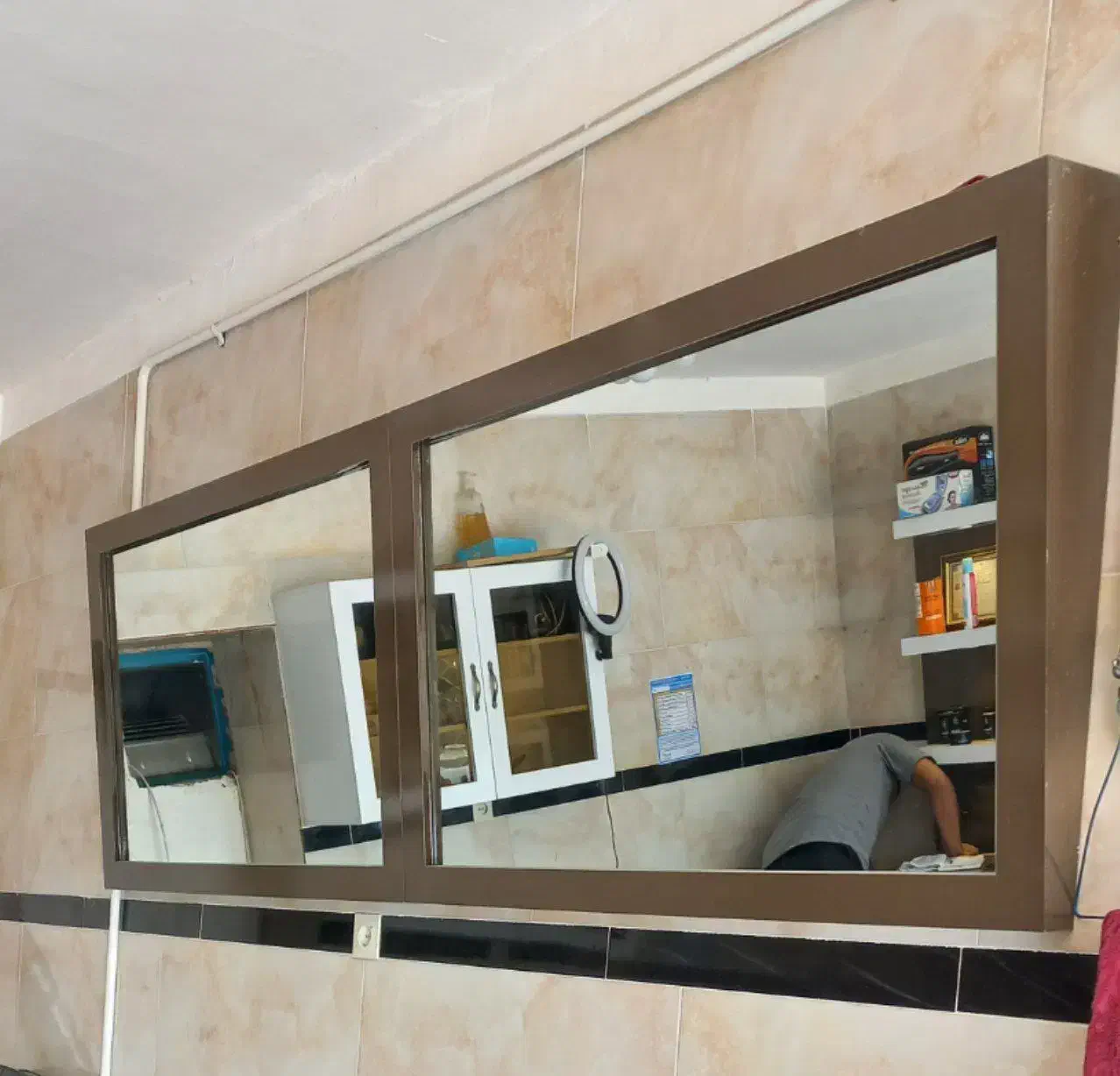 ۲ عدد آینه بسیار تمیز با قاب MDF|آینه|فردوس (خراسان), |دیوار