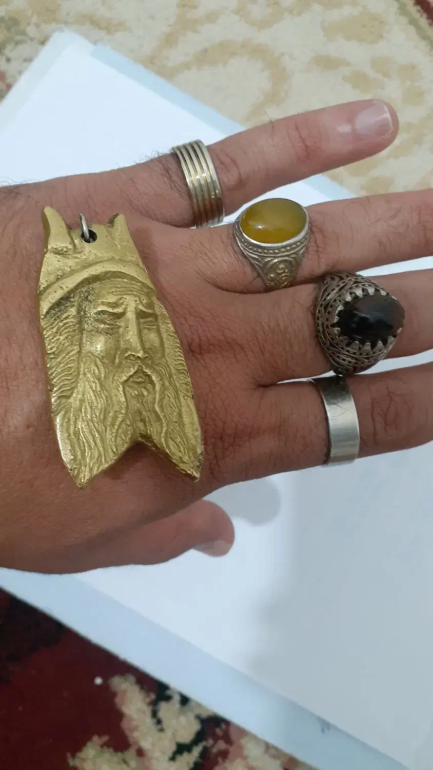 دو عدد انگشتر جنس معمولی حلقه و جاکلیدی دست ساز|جواهرات|گرگان, |دیوار