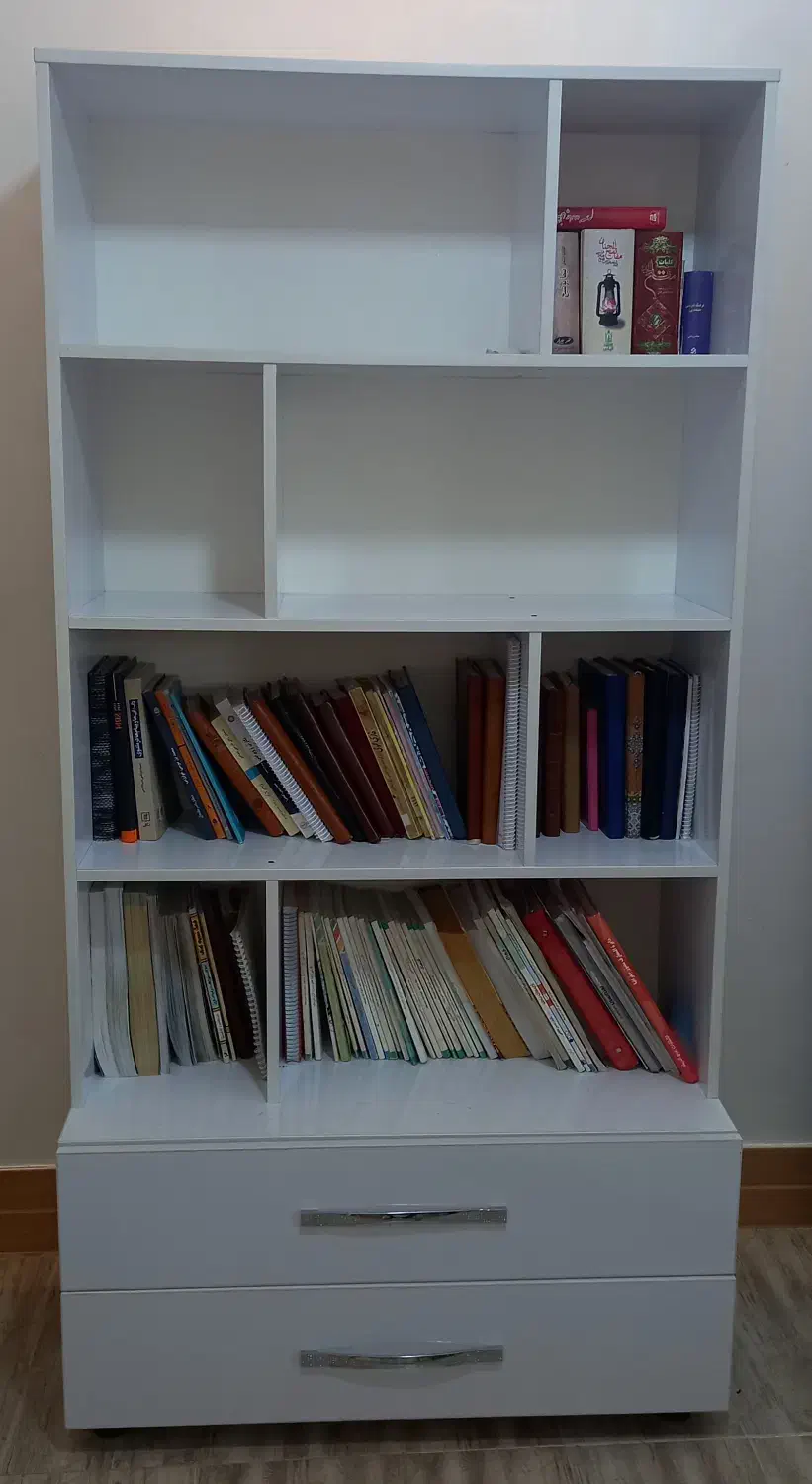 جا کتابی با دو کشو|کتابخانه، شلف، قفسه‌های دیواری|قائم‌شهر, |دیوار