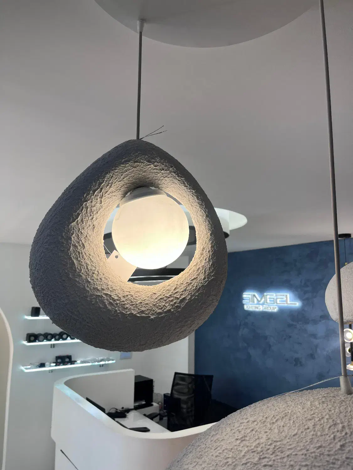 چراغ آویز پاپیه ماشه طرح قطره|لوستر و چراغ آویز|اصفهان, چرخاب|دیوار