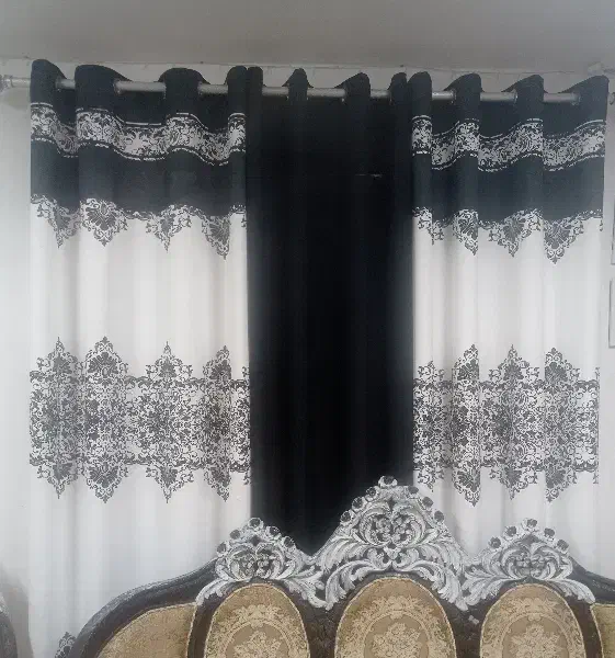 پرده پانجی سه تیکه .جفت برای دو پنجره|پرده، رانر، رومیزی|رضوانشهر, |دیوار