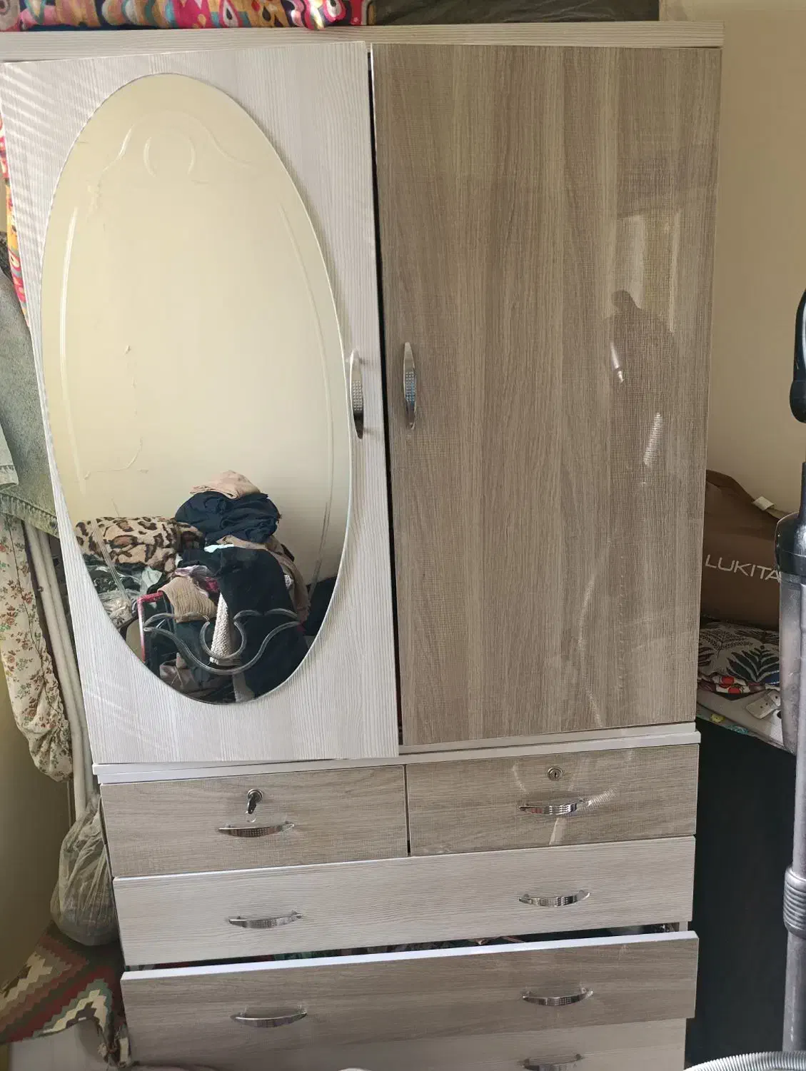 کمد لباس با جاکفشی و آیینه|جاکفشی، کمد، دراور|قدس, شهر‌قدس|دیوار