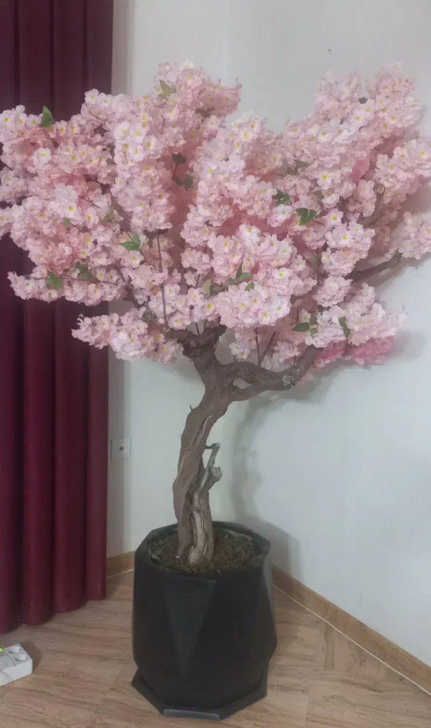 درختچه مصنوعی شکوفه گیلاس|گل مصنوعی|سمنان, |دیوار