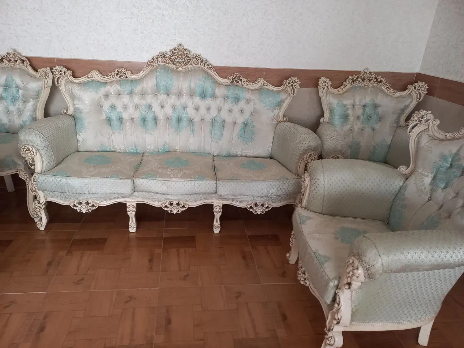 مبلمان ۹نفره کاملا سالم و تمیز درحد نو|مبلمان خانگی و میز عسلی|وحیدیه, |دیوار