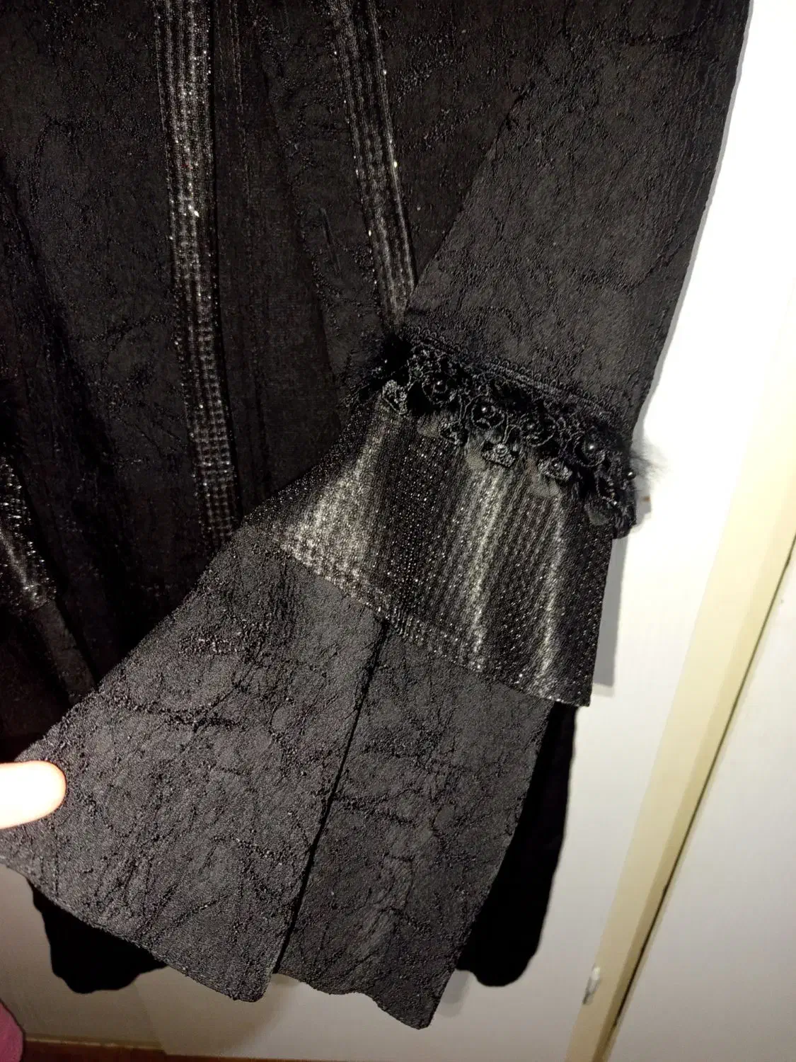 مانتو مجلسی استین کار شده مشکی دوخت مزون سایز ۴۴|لباس|کنارک, |دیوار