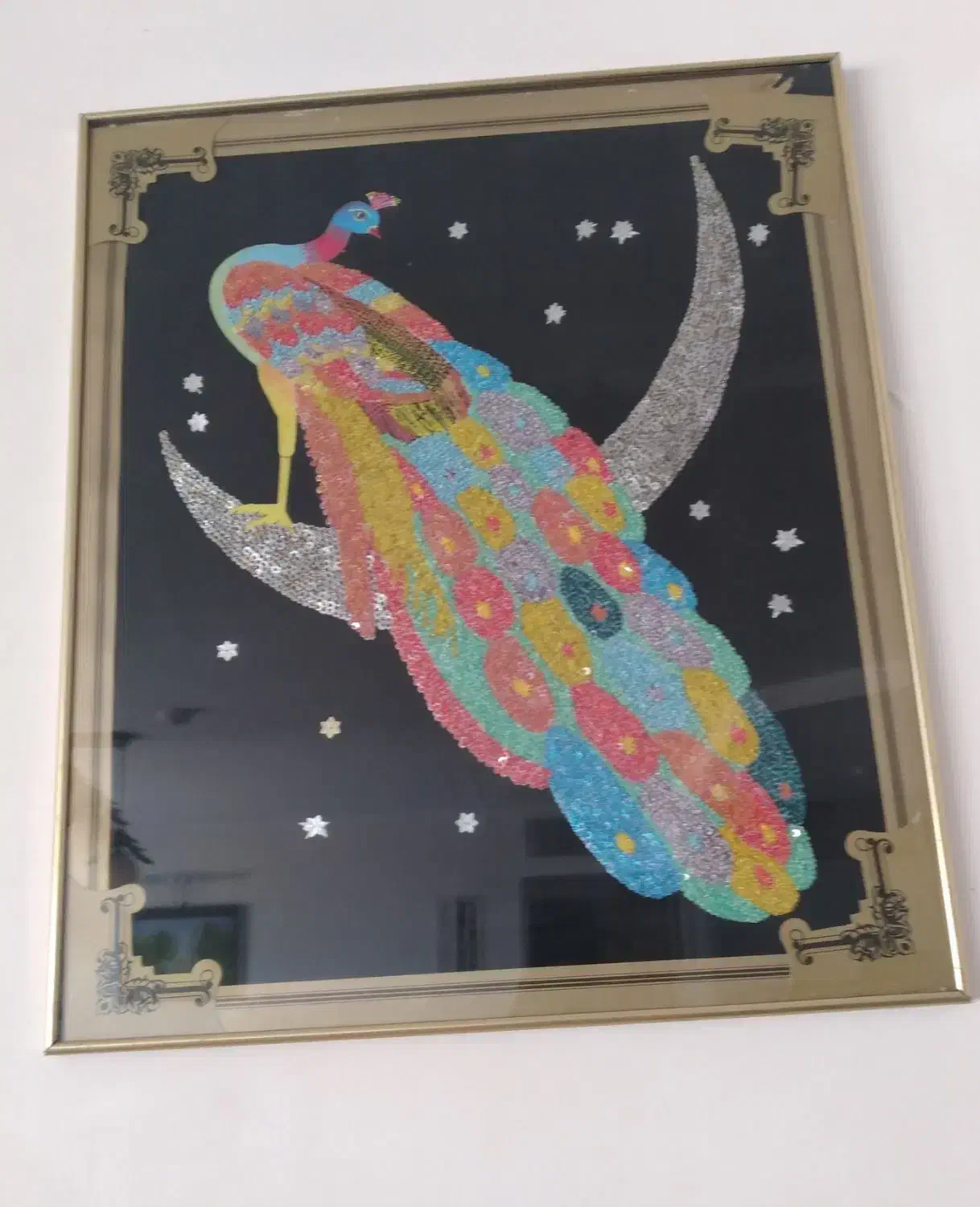 قاب صنایع دستی پولک دوزی|تابلو، نقاشی، عکس|طرقبه, |دیوار