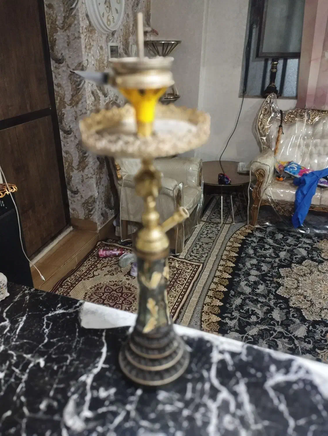 قلیون برنزی|صنایع دستی و سایر لوازم تزئینی|شیراز, کوشک میدان|دیوار