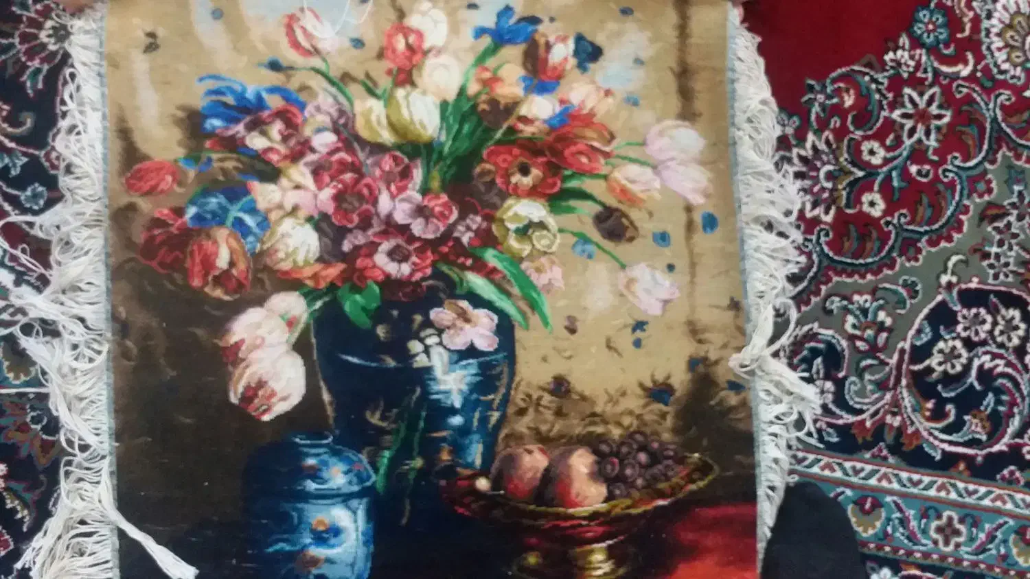 تابلو فرش گل و گلدان|تابلو فرش|قرچک, ولی آباد|دیوار