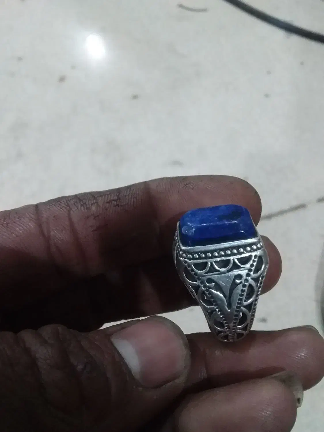 انگشتر نقره لاجورد|جواهرات|ایذه, |دیوار