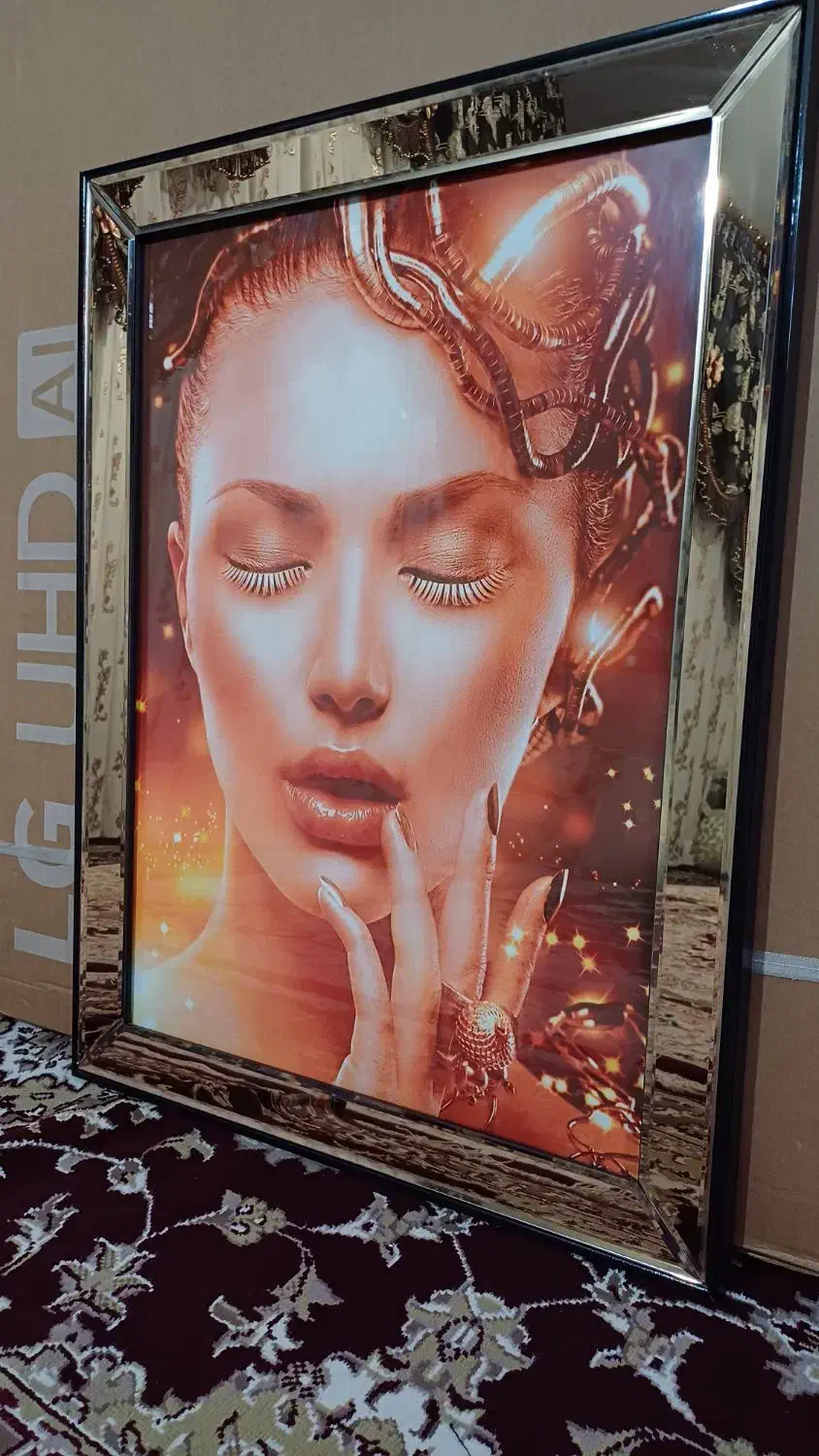 تابلو بسیار زیبا آینه ای|تابلو، نقاشی، عکس|قم, نیروگاه|دیوار