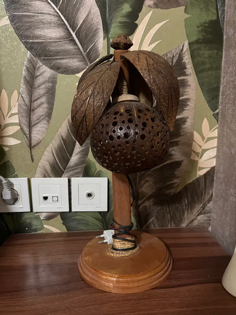 چراغ خواب مطالعه چوبی نخل|چراغ خواب و آباژور|ری, دولت‌آباد|دیوار