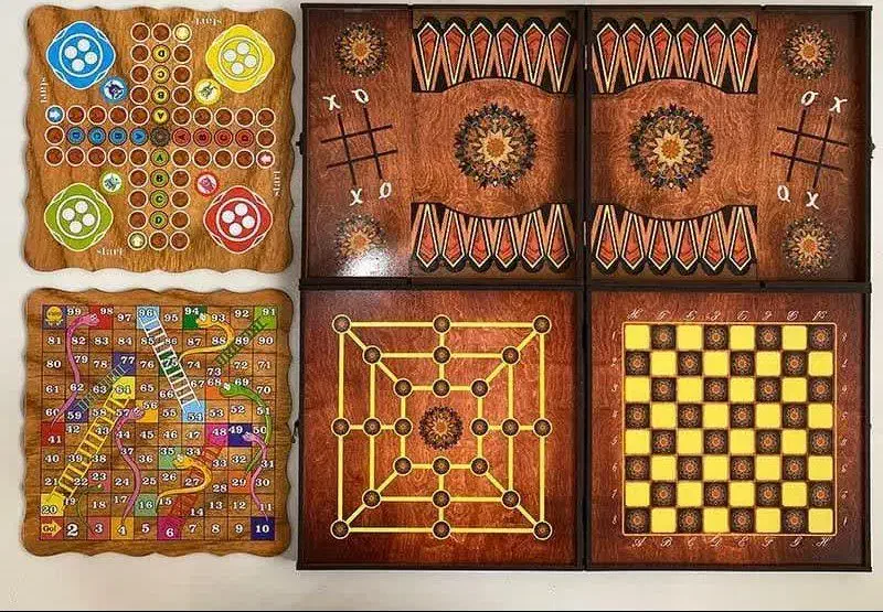 تخته نرد و پک 8 بازی فکری|اسباببازی|نجفآباد, یزدانشهر|دیوار