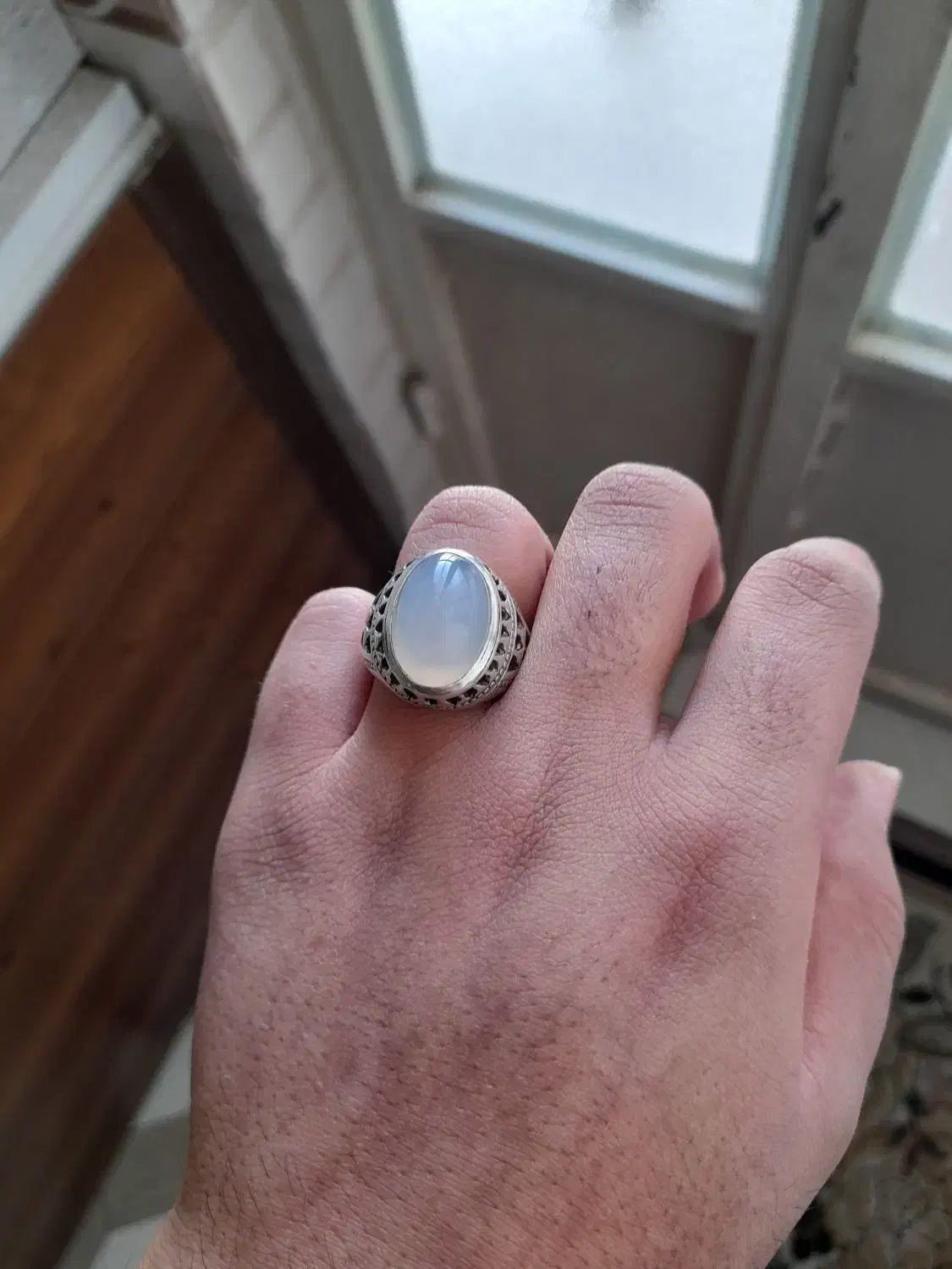 انگشتر نقره رکاب رسولی  عقیق سوسنی|جواهرات|بروجرد, |دیوار