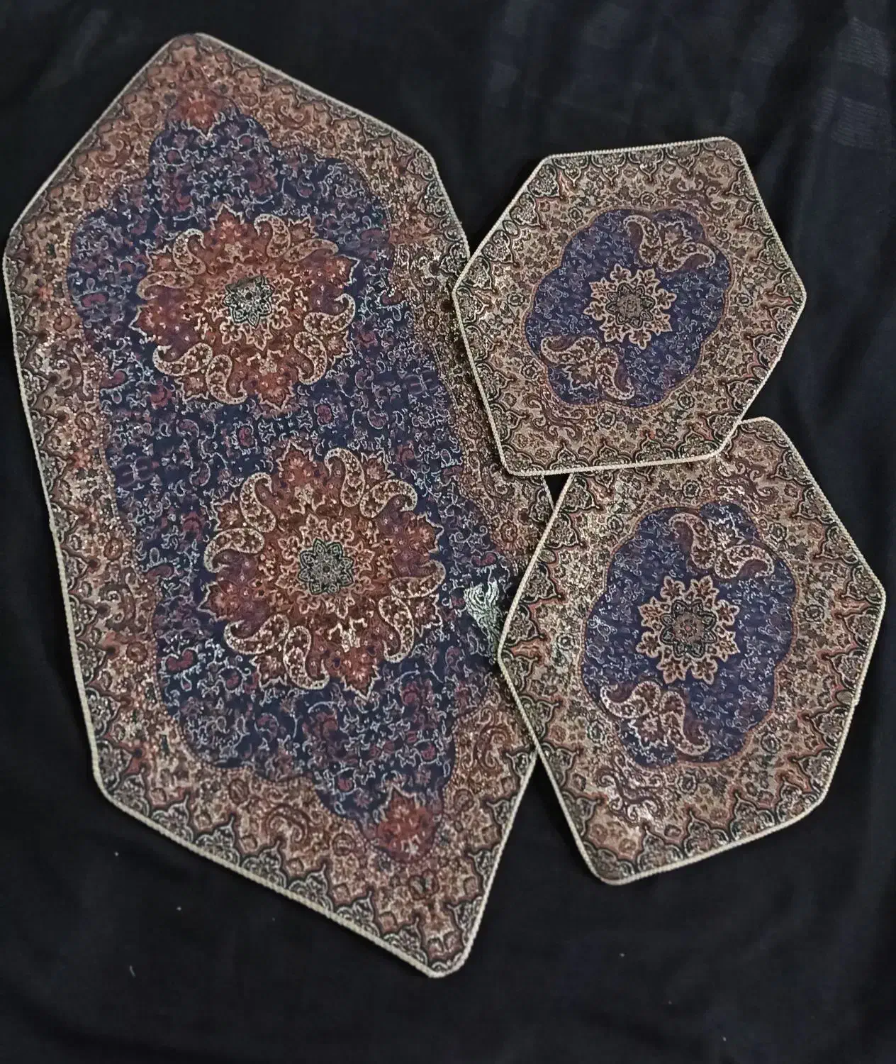 ترمه یزدی 4 تکه|صنایع دستی و سایر لوازم تزئینی|ری, دیلمان|دیوار