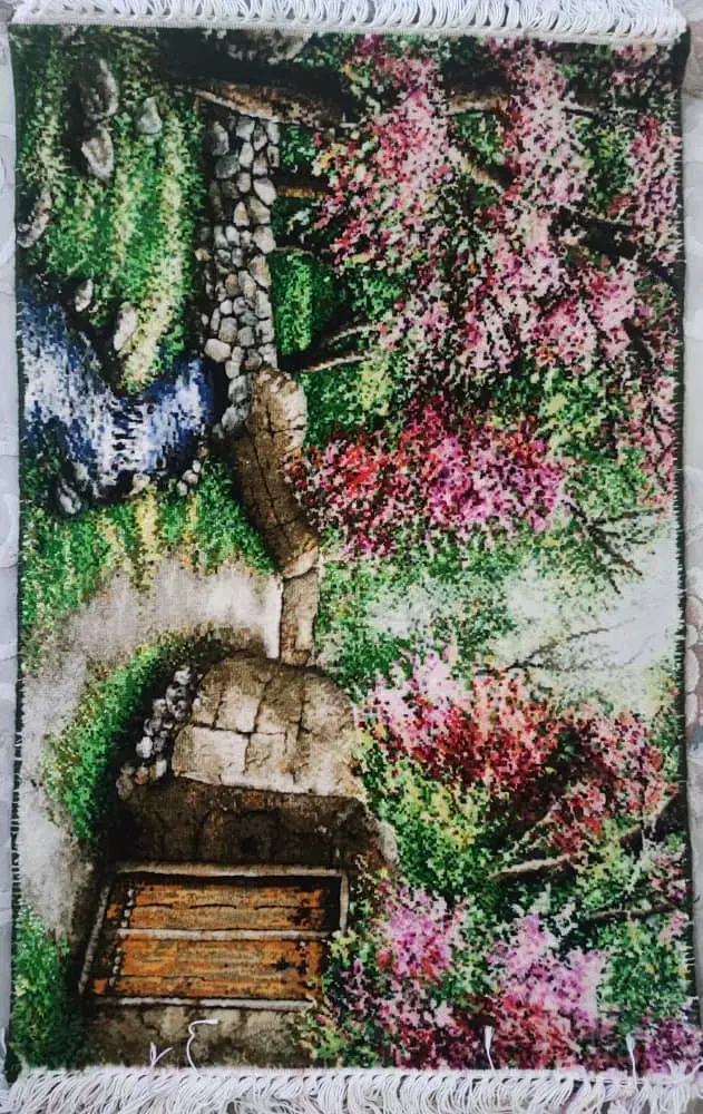 تابلو فرش دست باف تبریز نو گل و تارو پود ابریشم|تابلو فرش|تهران, حکمت|دیوار