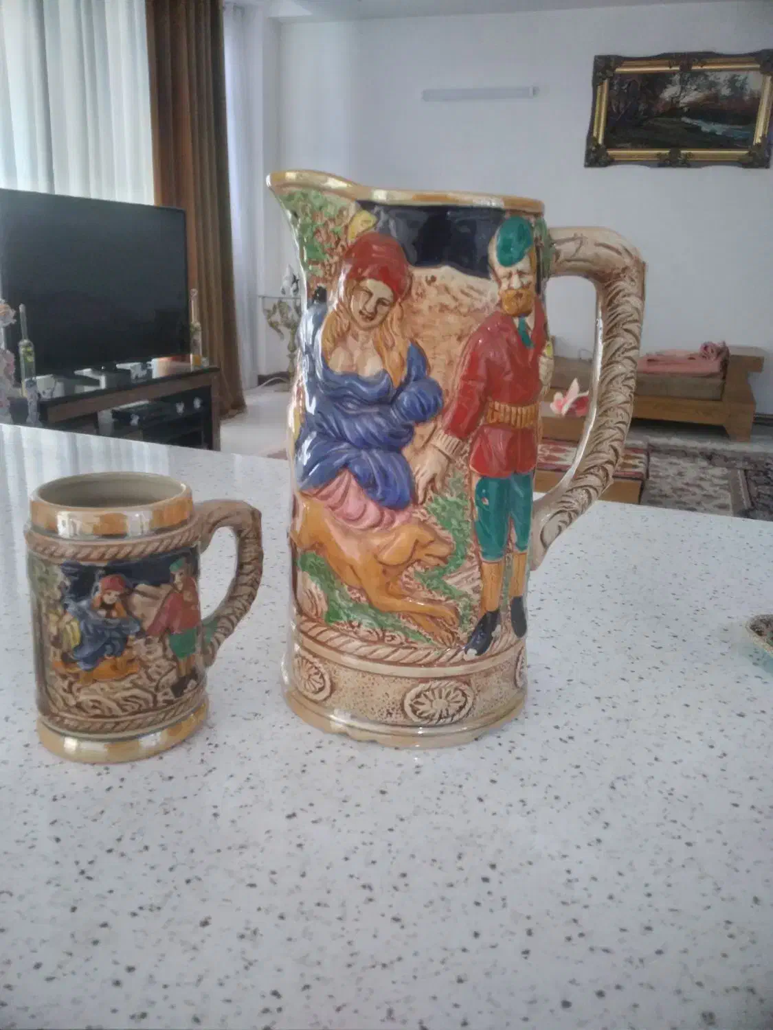 پارچ لیوان قدیمی|کلکسیون اشیاء عتیقه|قم, پردیسان|دیوار