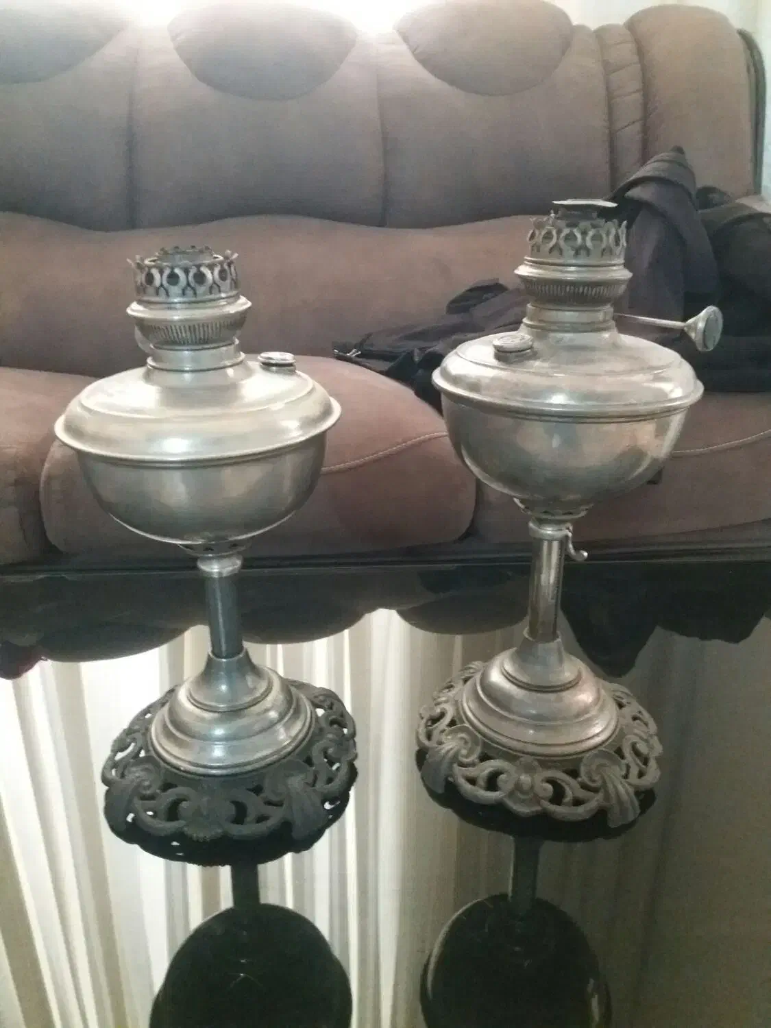 چراغ گردسوزجکی روسی بکر اهنی|کلکسیون اشیاء عتیقه|نیشابور, شهرک بهارستان|دیوار