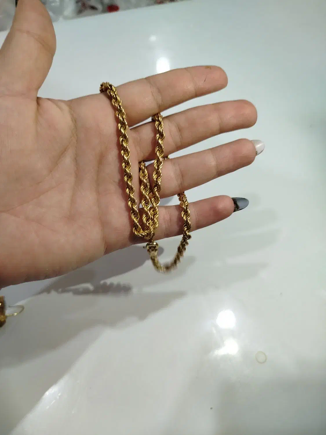 زنجیر طنابی سالم 250بالا معاوضه با دستبند|جواهرات|یاسوج, |دیوار