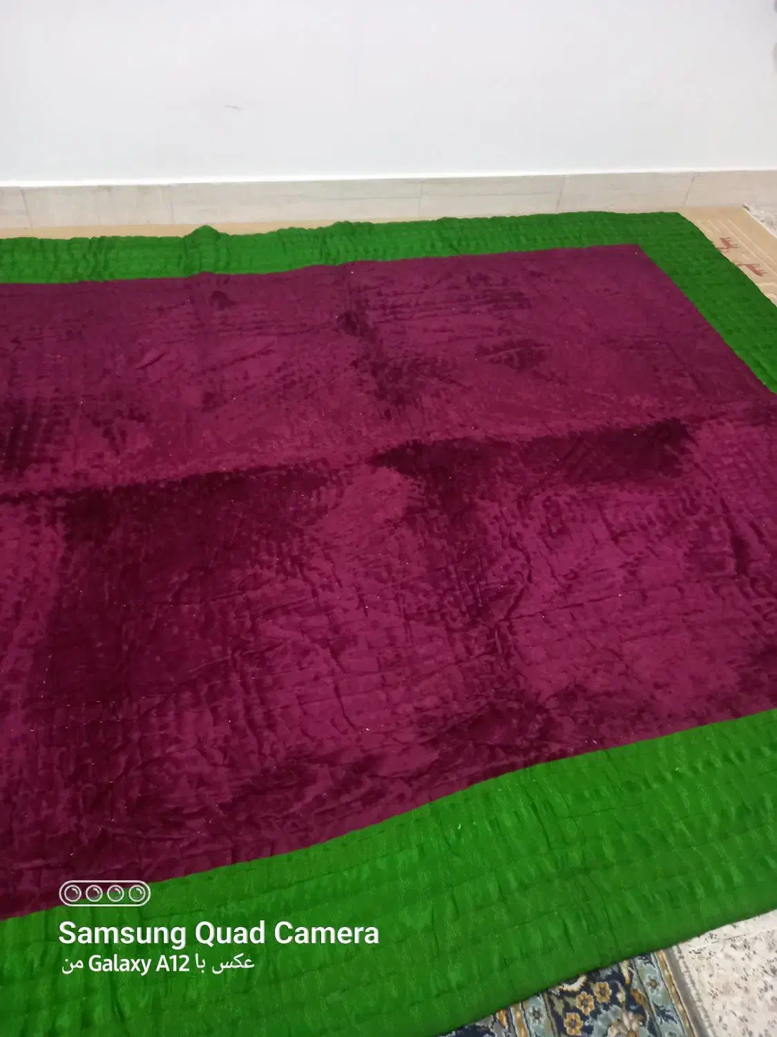 دوعدد لحاف مخمل و جاجیمی دست بافت|رختخواب، بالش، پتو|دزفول, |دیوار
