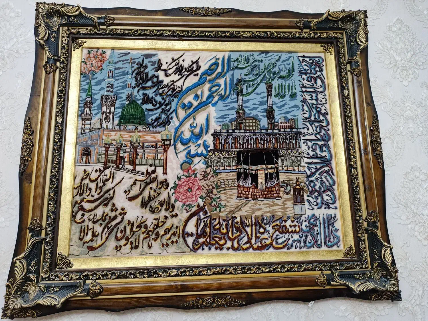 تابلو فرش کعبه وانیکاد وایت والکرسی|تابلو فرش|تبریز, |دیوار