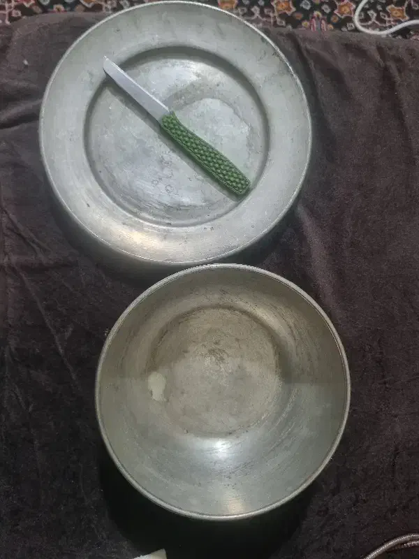 کاسه وبشقاب قدیمی مسی|کلکسیون اشیاء عتیقه|کرمان, |دیوار