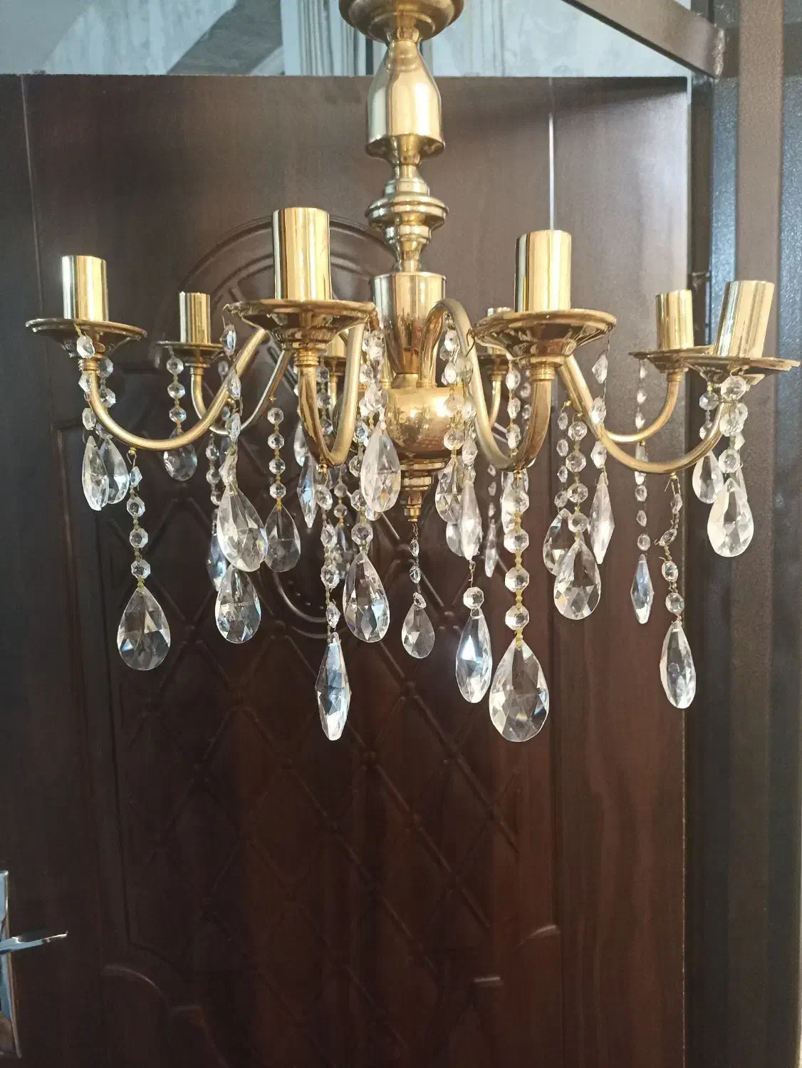 ۳ عددلوستر برنز هشت شعله|لوستر و چراغ آویز|تبریز, |دیوار