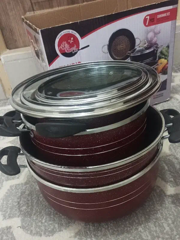 سرویس ظروف قابلمه تفلون 7پارچه (حراج)زیر قیمت|ظروف پختوپز|اراک, |دیوار