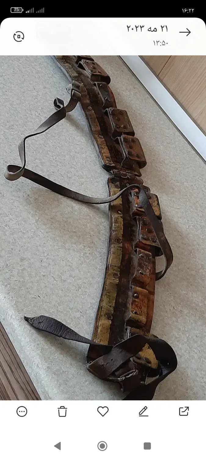 کمر  چرم اصل  طبیعی قدیمی|کیف، کفش، کمربند|ارومیه, |دیوار