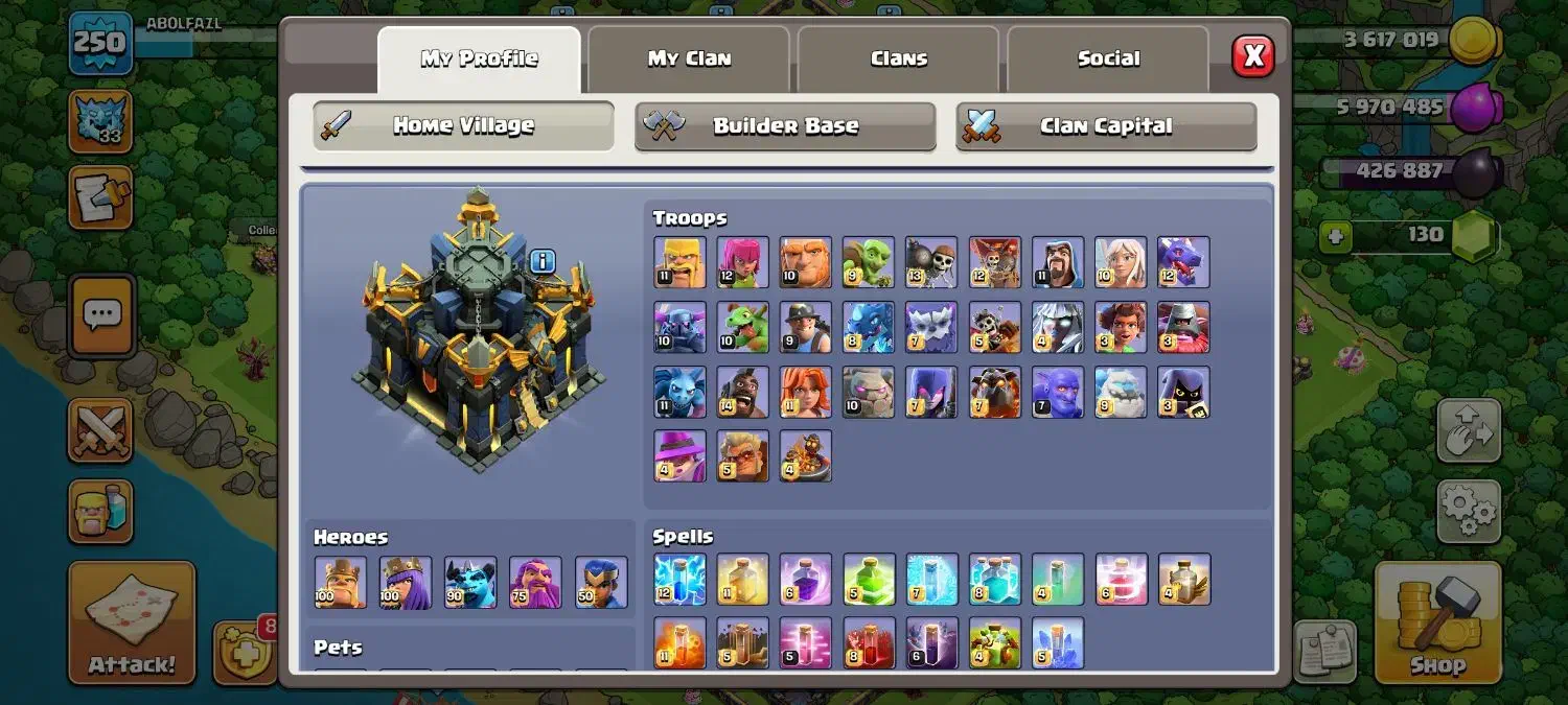 اکانت کلش اف کلنز|کنسول، بازی ویدئویی و آنلاین|سیرجان, |دیوار