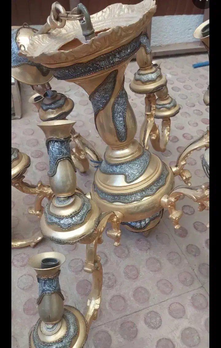 فروش/خریدار لوستر طلایی برنزی|لوستر و چراغ آویز|تهران, شهرک غرب|دیوار