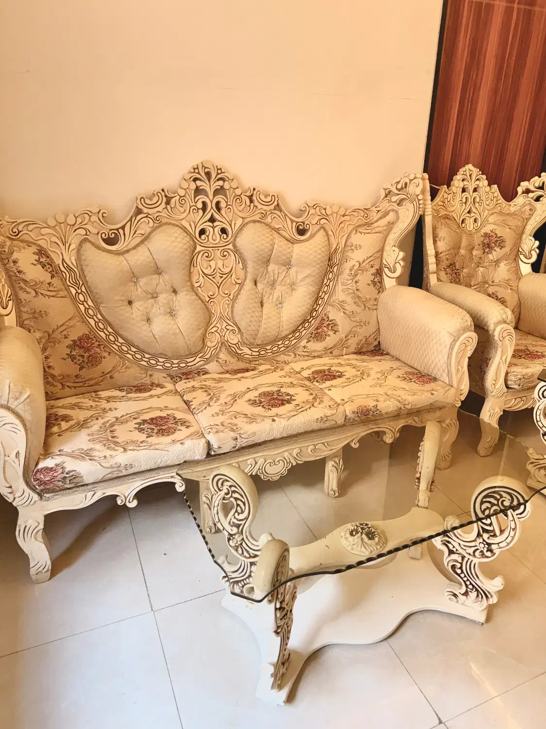 مبل ۷ نفره سلطنتی تمام چوب با میز و عسلی و حمل|مبلمان خانگی و میز عسلی|زنجان, |دیوار