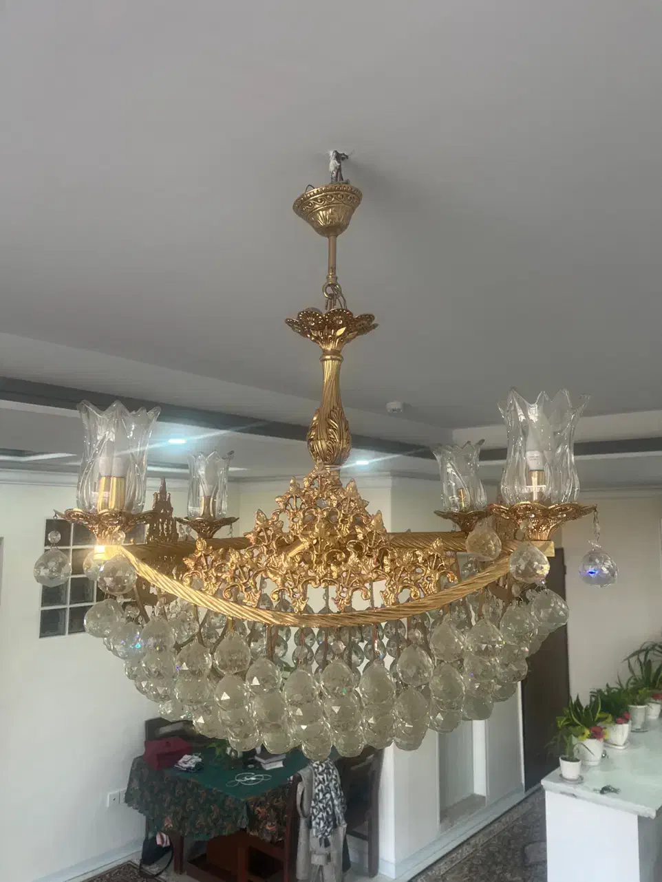 لوستر آویز تمام برنج|لوستر و چراغ آویز|تهران, وردآورد|دیوار