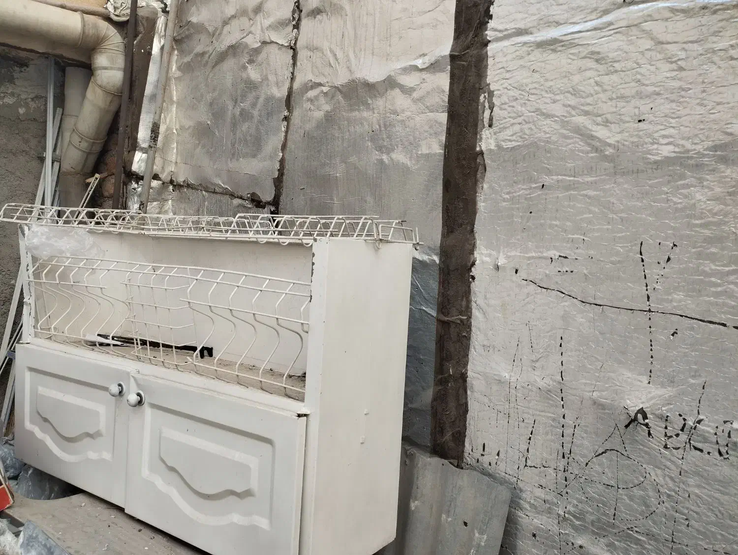 یخچال،سینک ظرفشویی آبچکان کابینت آشپزخانه فلزی|آب‌چکان و نظم‌دهنده ظروف|جوانرود, |دیوار