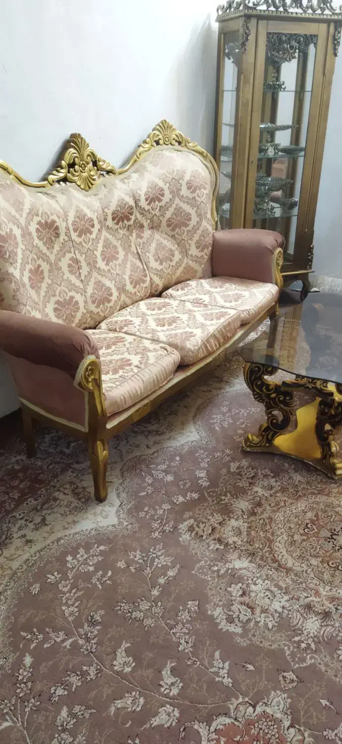 مبلمان سلطنتی 9نفره چوب|مبلمان خانگی و میز عسلی|شاندیز, |دیوار