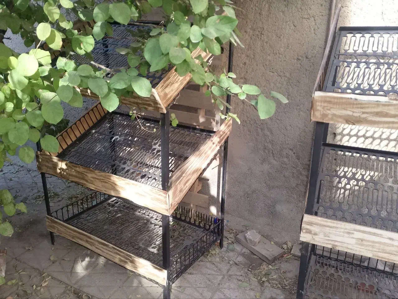 شلف و استند قفسه میوه چوبی فلزی مخصوص دکور میوه|کتابخانه، شلف، قفسههای دیواری|مشهد, کوی المهدی|دیوار