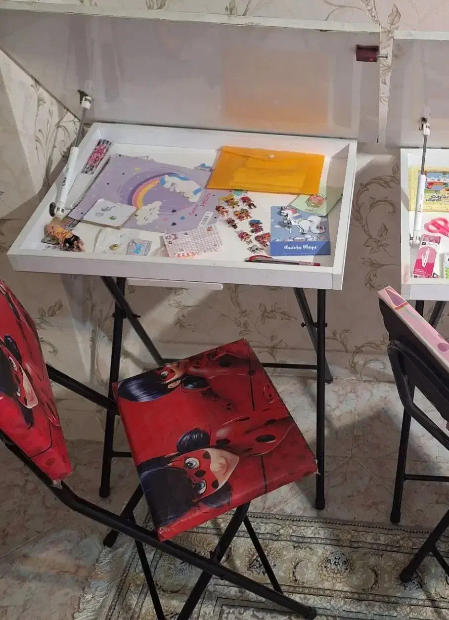 میز تحریر تاشو جاکتابی دار با صندلی تخفیف خورد|میز تحریر و کامپیوتر|محلات, |دیوار