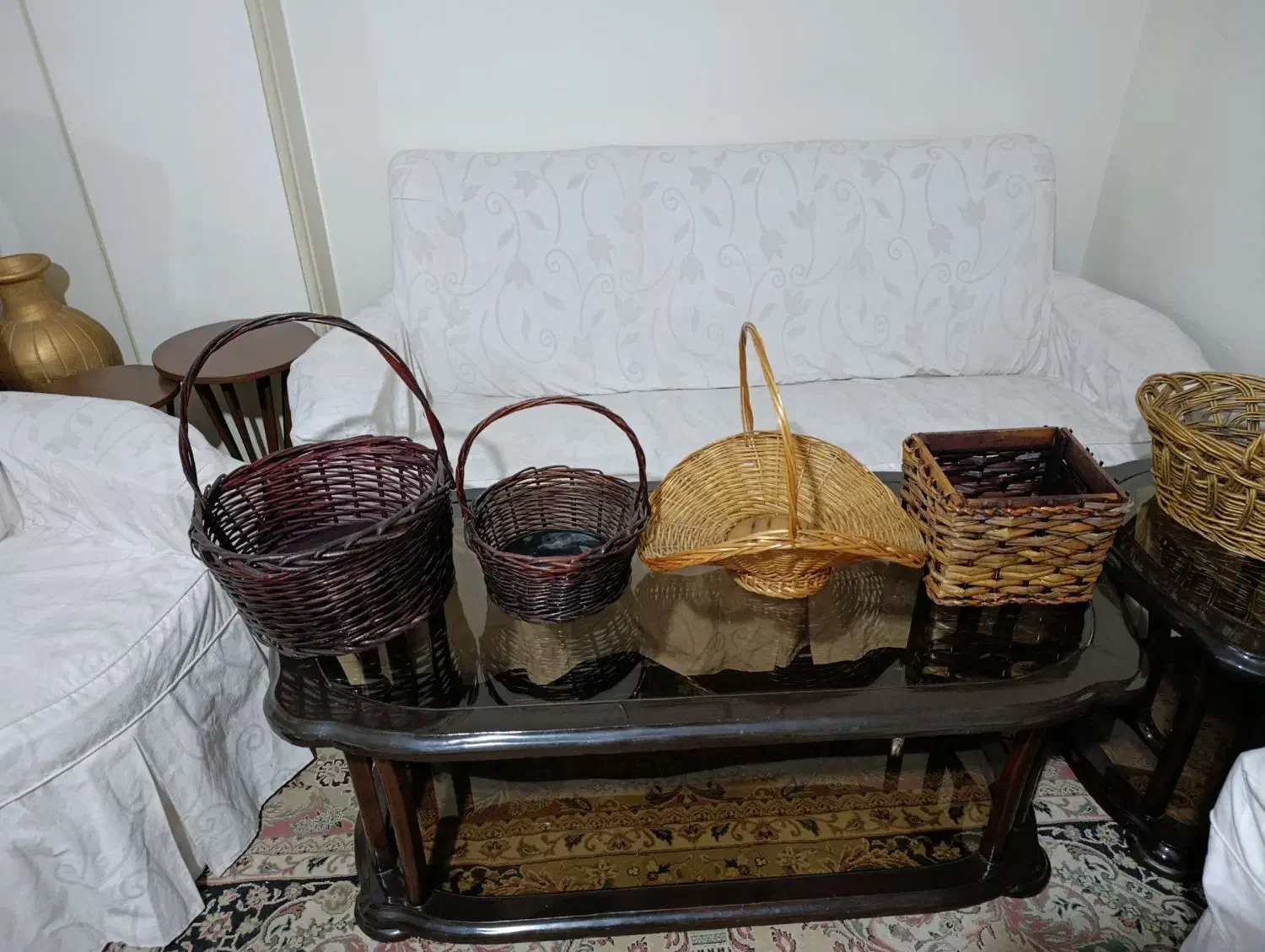 ۴ عدد ظرف گل آرایی سبد حصیری|صنایع دستی و سایر لوازم تزئینی|تهران, هفده شهریور|دیوار