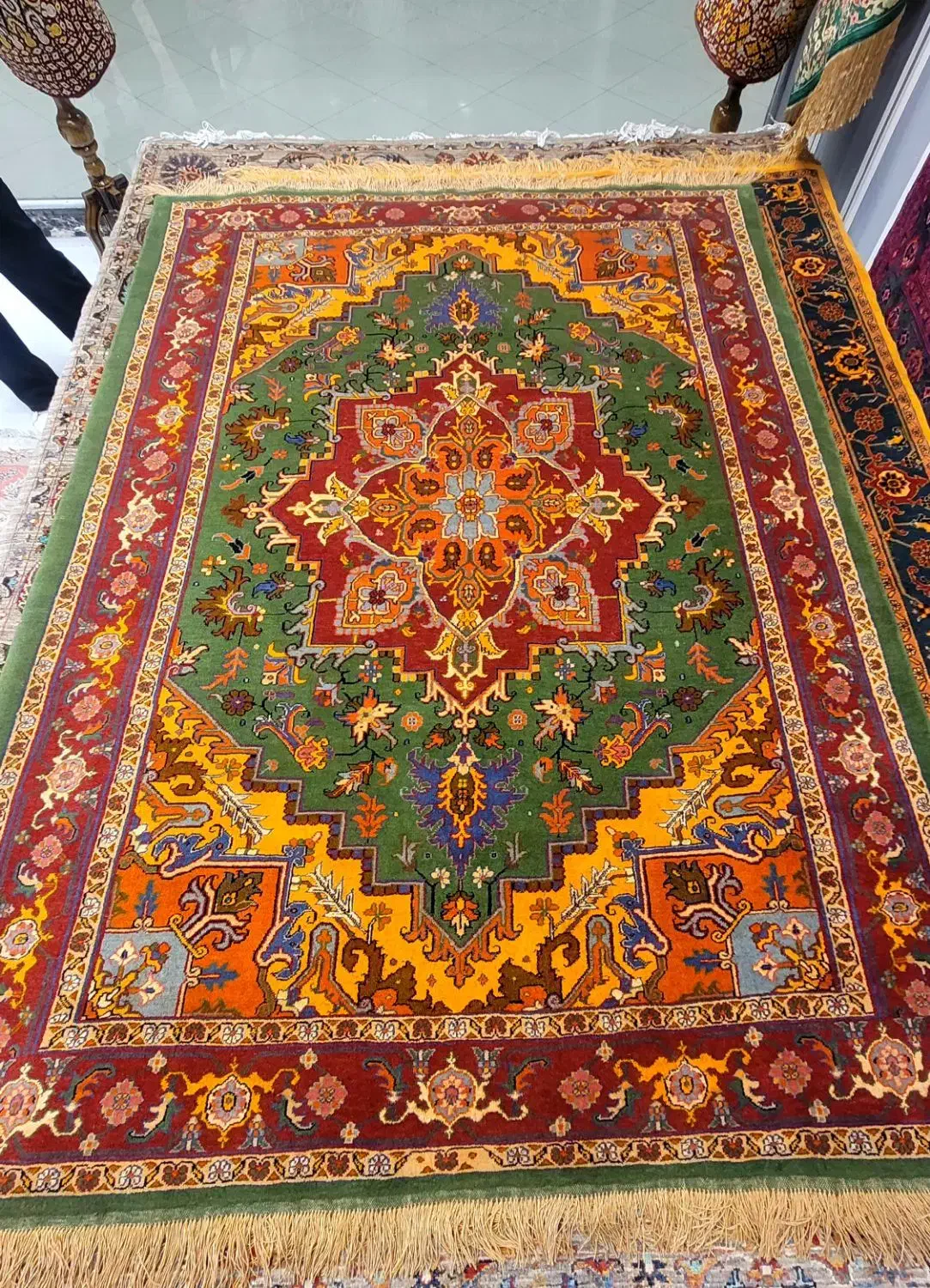 فرش دستبافت اصیل ایرانی چله ابریشم|فرش|مشهد, وکیل‌آباد|دیوار