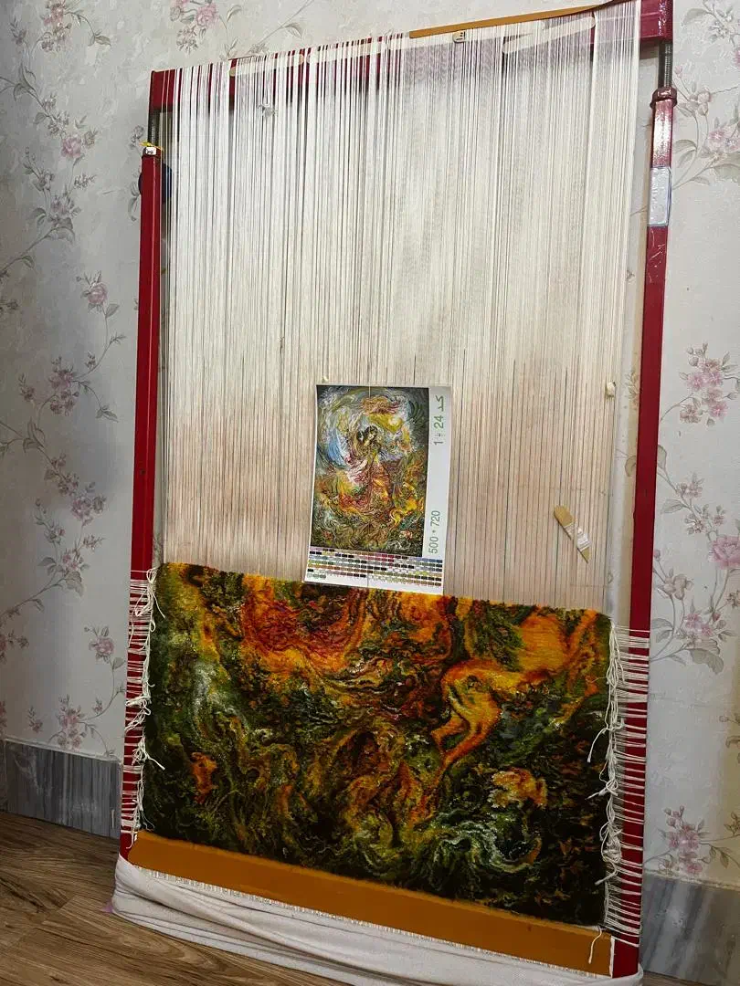 تابلو با چله ی ابریشم|تابلو فرش|بروجرد, |دیوار