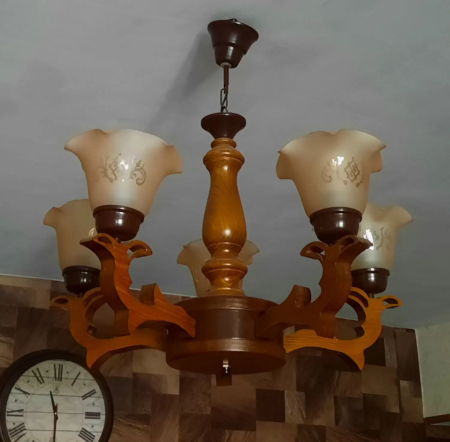 لوستر چوبی|لوستر و چراغ آویز|اراک, |دیوار