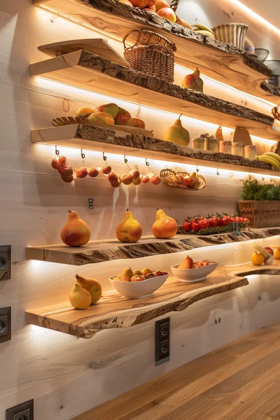 شلف دیواری چوب دفورمه روستیک بسیار مستحکم|کتابخانه، شلف، قفسههای دیواری|اهواز, پادادشهر|دیوار