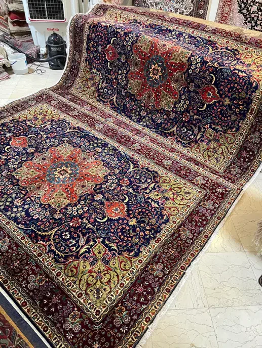 جفت ۶ متری تبریز زمینه سرمه ای|فرش|تهران, سعادت‌آباد|دیوار