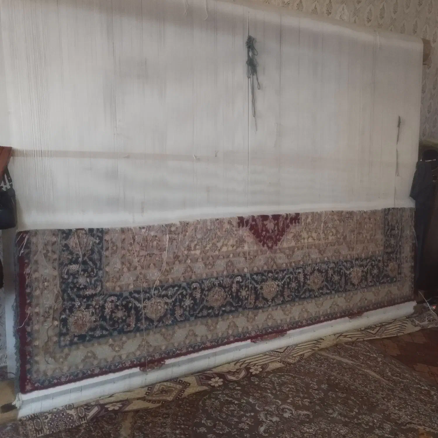 فروش فرش نیمه کاره دستباف 50در50|فرش|مرند, |دیوار